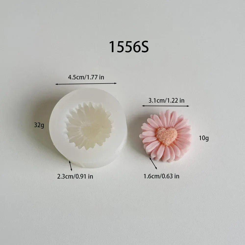 Moule silicone marguerite amour pour bougie parfumée