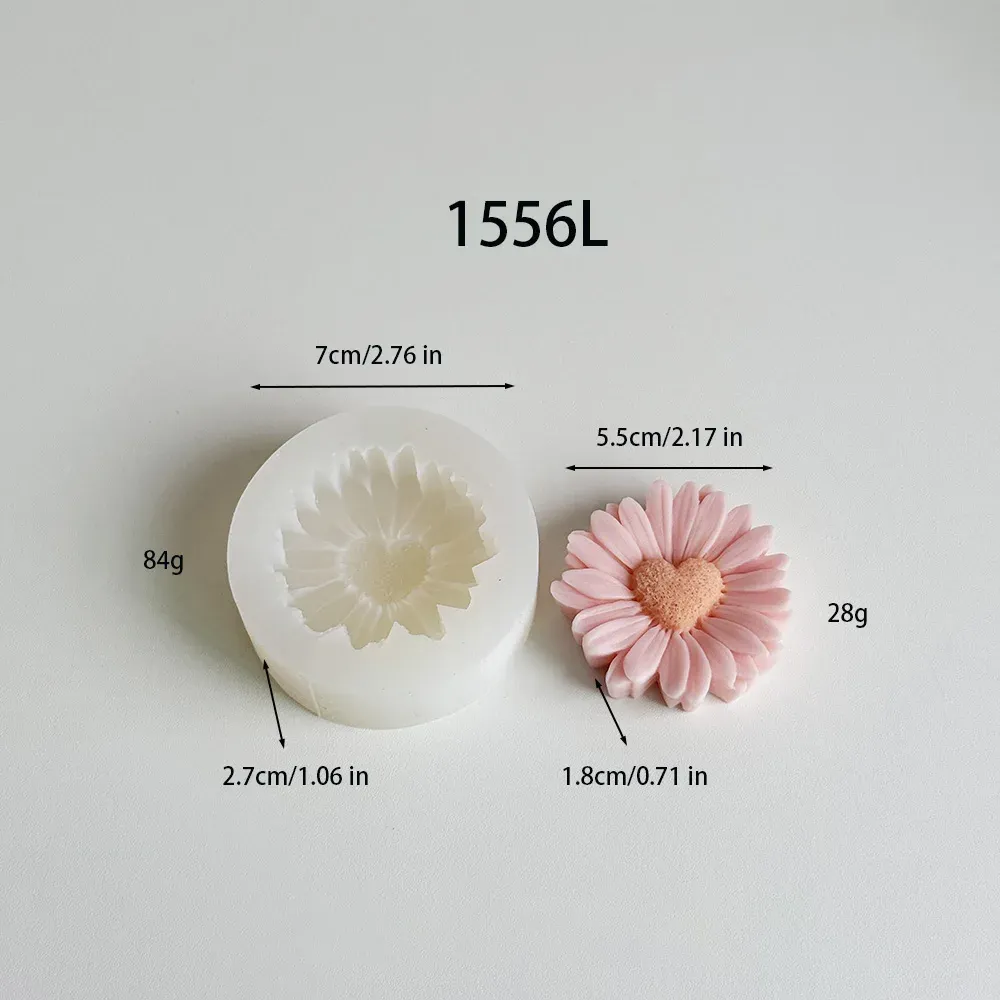 Moule silicone marguerite amour pour bougie parfumée