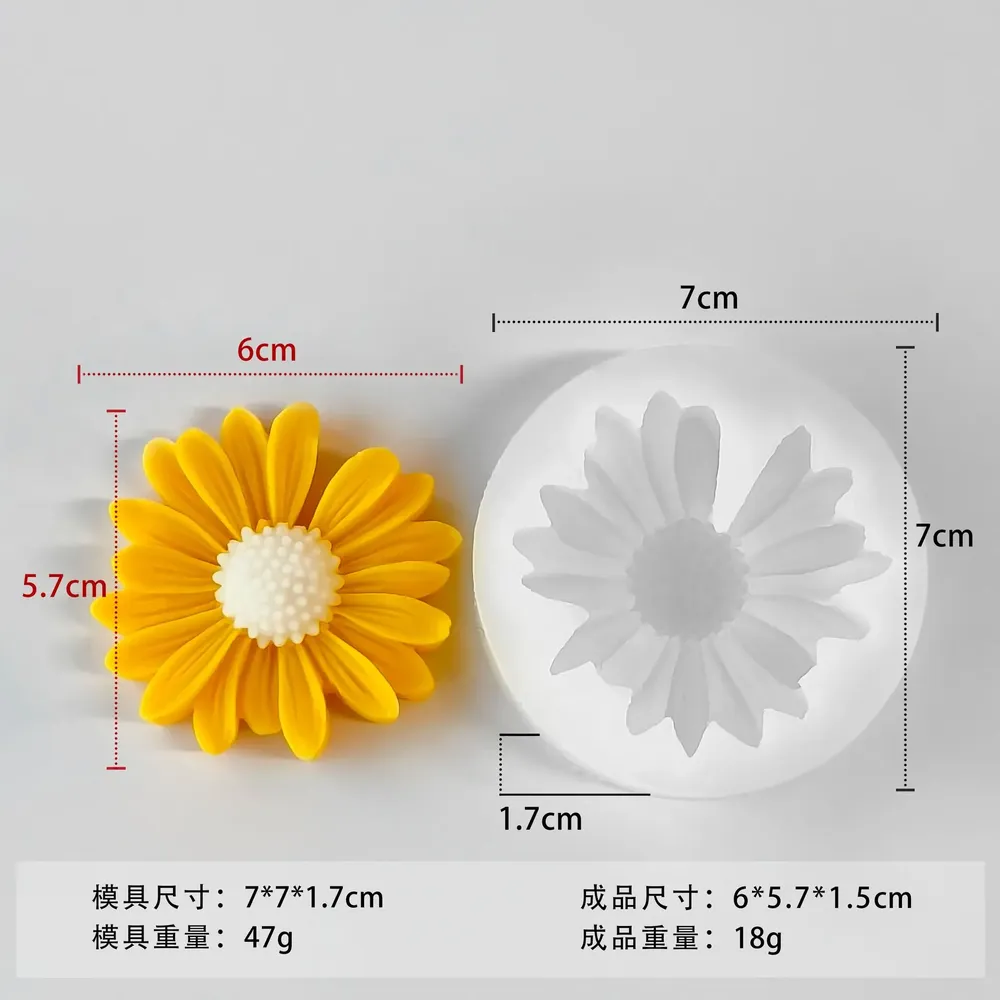 Moule silicone marguerite pour bougie et savon