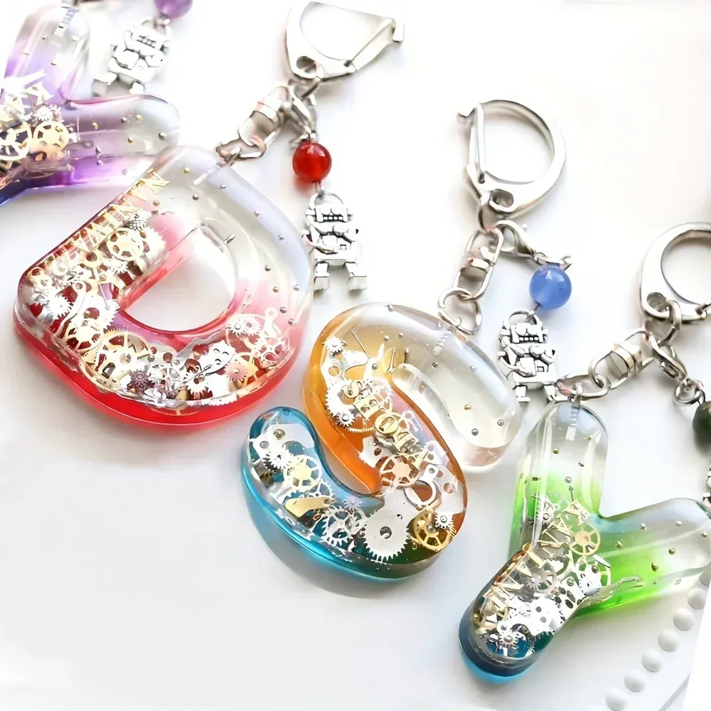 Moule silicone mini lettre pour porte-clés et bijoux DIY
