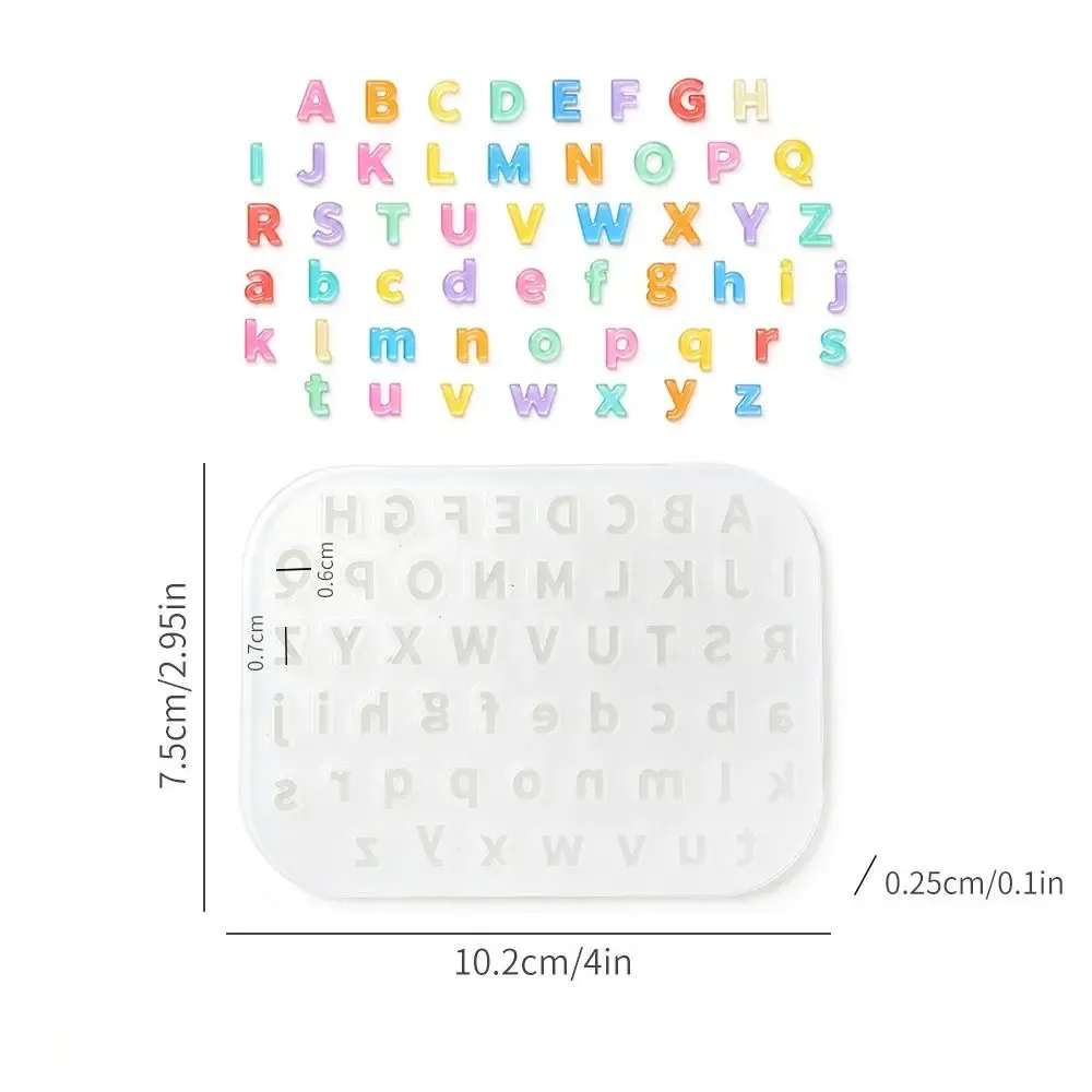 Moule silicone mini lettres pour bijoux et porte-clés