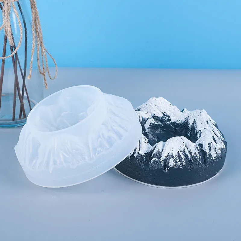 Moule silicone montagne neige, cendrier, plateau rangement, résine
