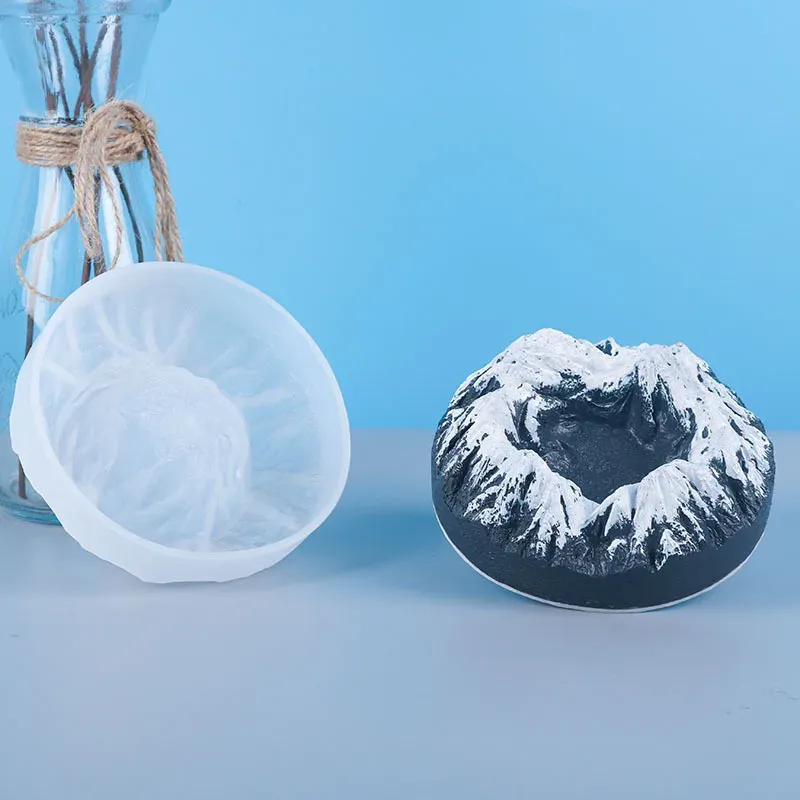 Moule silicone montagne neige, cendrier, plateau rangement, résine