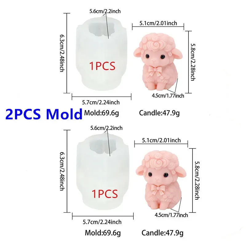 Moule silicone mouton mignon pour bougies et savons