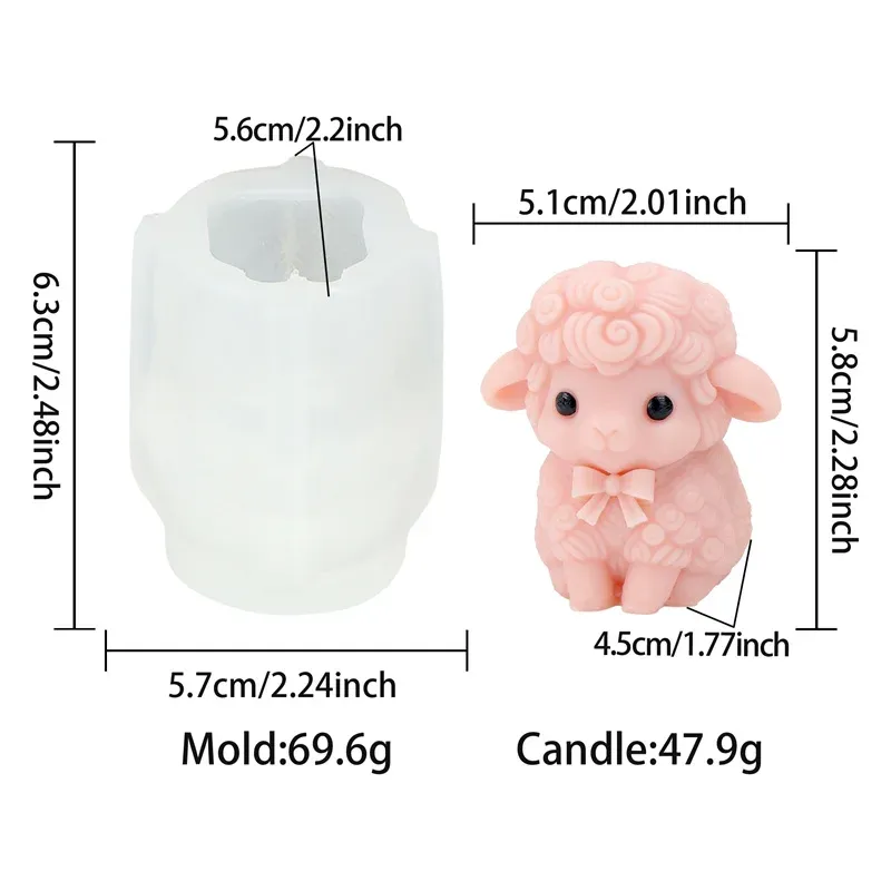 Moule silicone mouton mignon pour bougies et savons