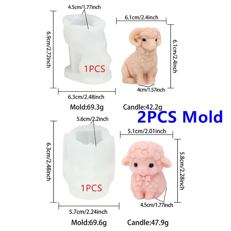 Moule silicone mouton mignon pour bougies et savons