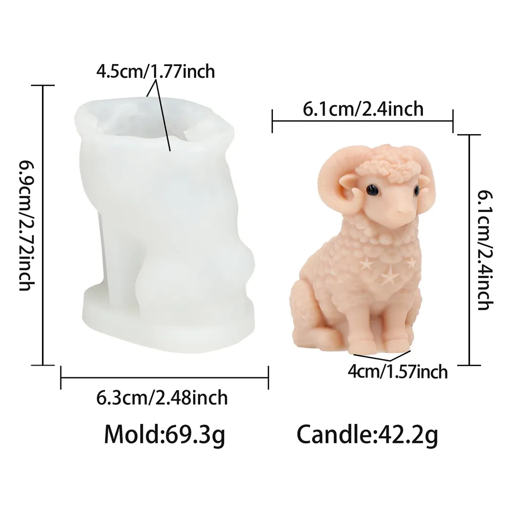 Moule silicone mouton mignon pour bougies et savons