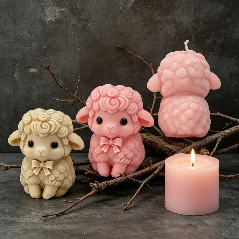 Moule silicone mouton mignon pour bougies et savons