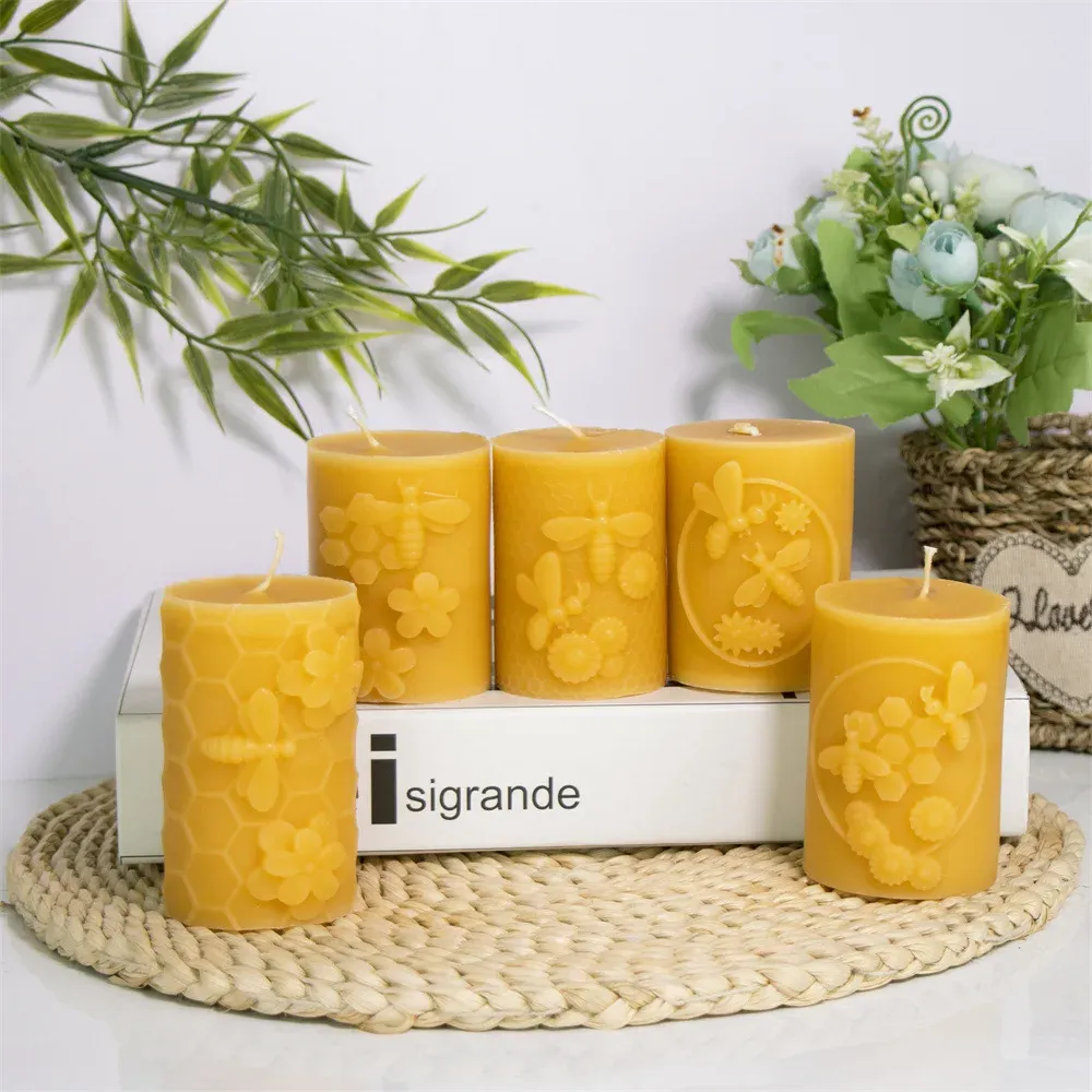 Moule silicone nid d'abeille 3D pour bougies et plâtre
