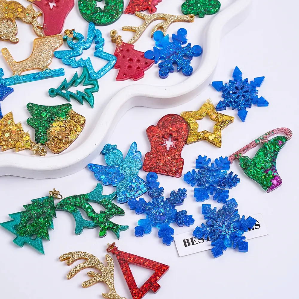 Moule silicone noël pour porte-clés et bijoux artisanaux