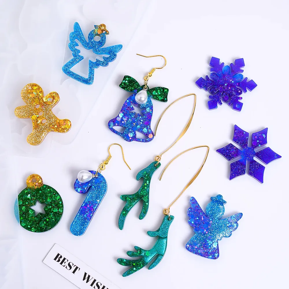 Moule silicone noël pour porte-clés et bijoux artisanaux
