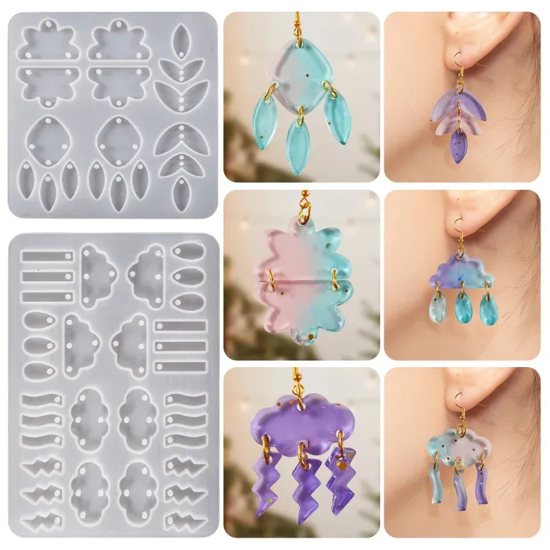 Moule silicone nuage goutte de pluie pour bijoux résine
