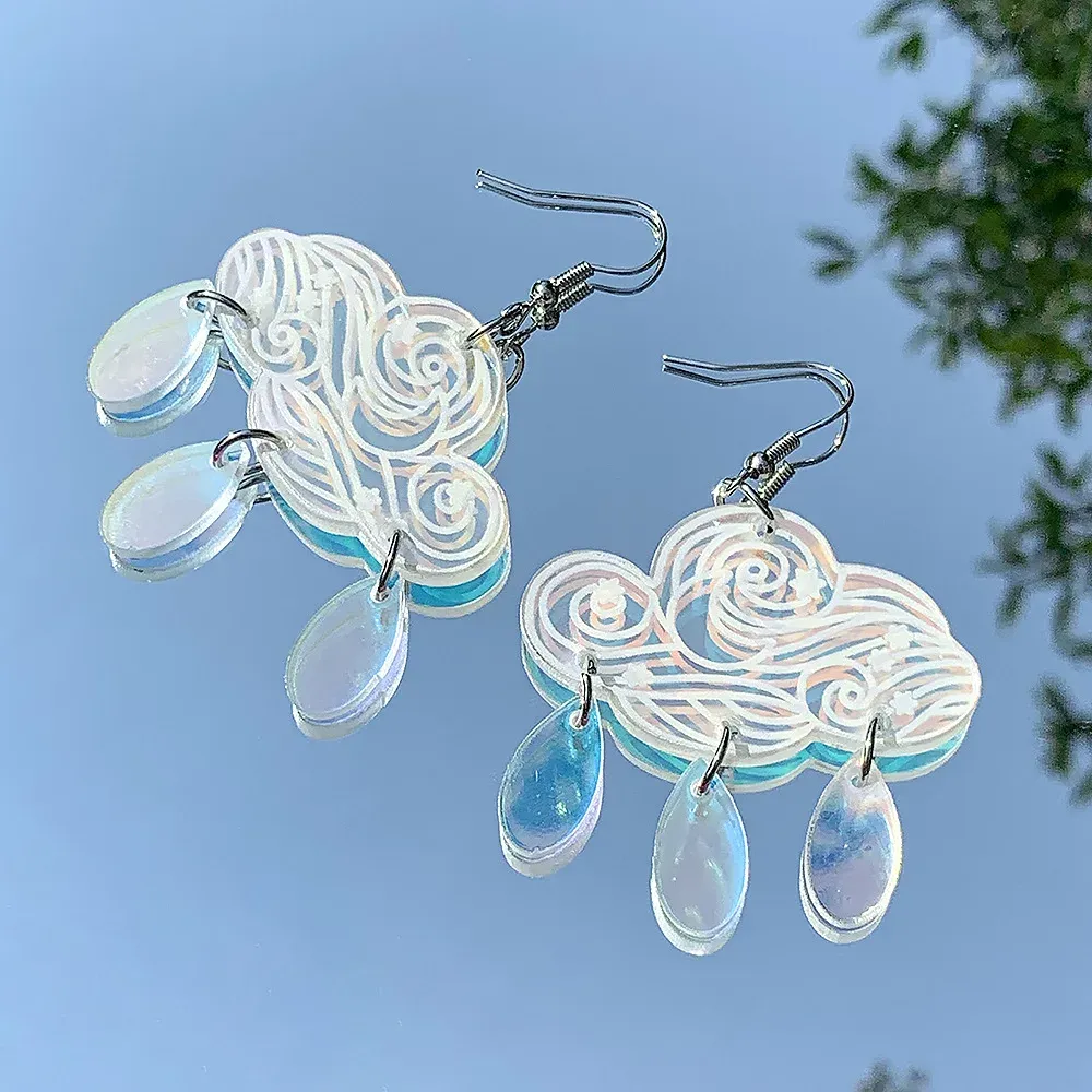 Moule silicone nuage goutte de pluie pour bijoux résine