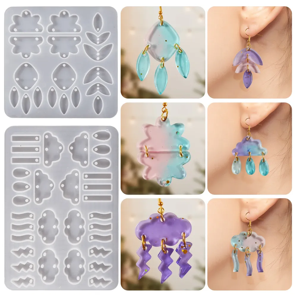 Moule silicone nuage goutte de pluie pour bijoux résine