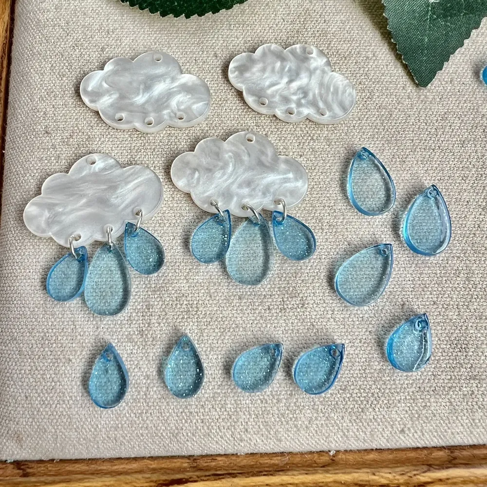 Moule silicone nuage goutte de pluie pour bijoux résine