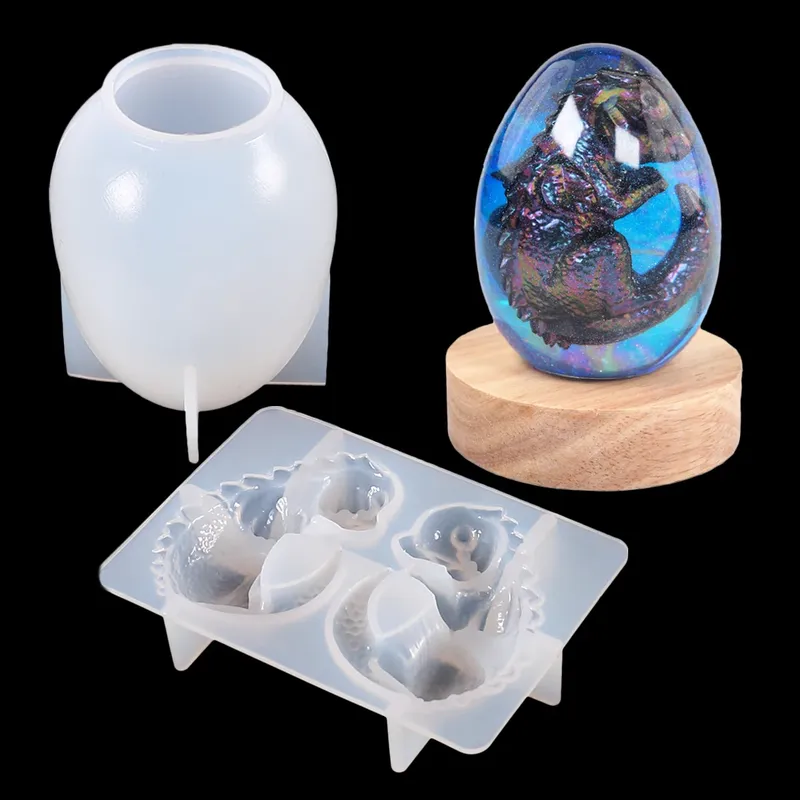 Moule silicone œuf dragon 3D pour bougie et décoration
