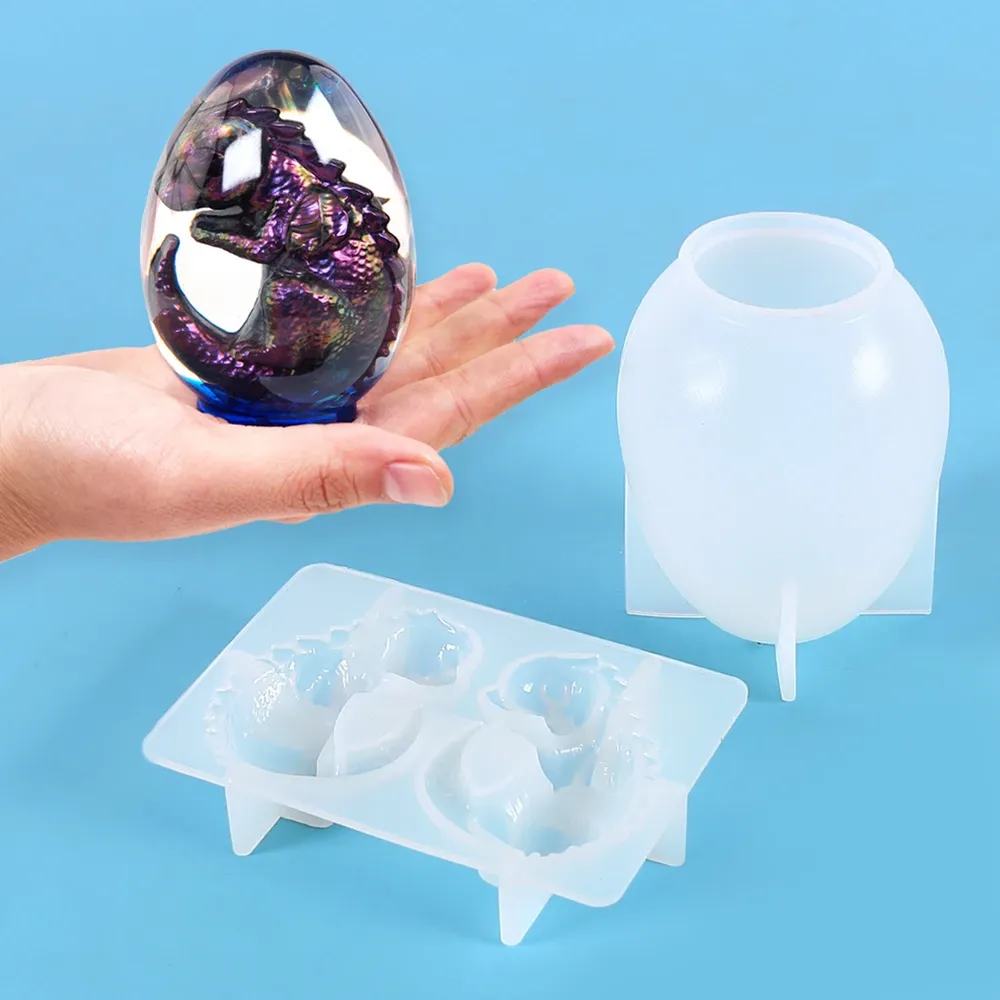Moule silicone œuf dragon 3D pour bougie et décoration