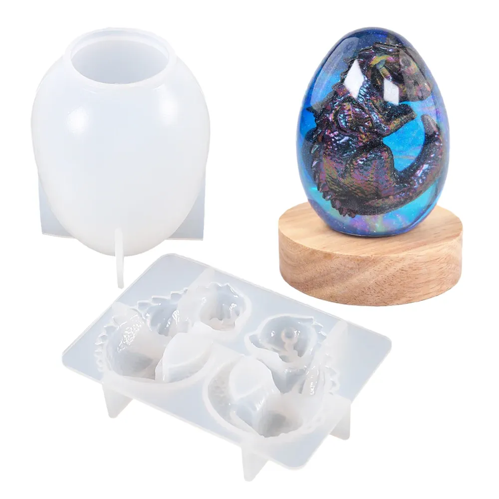 Moule silicone œuf dragon 3D pour bougie et décoration