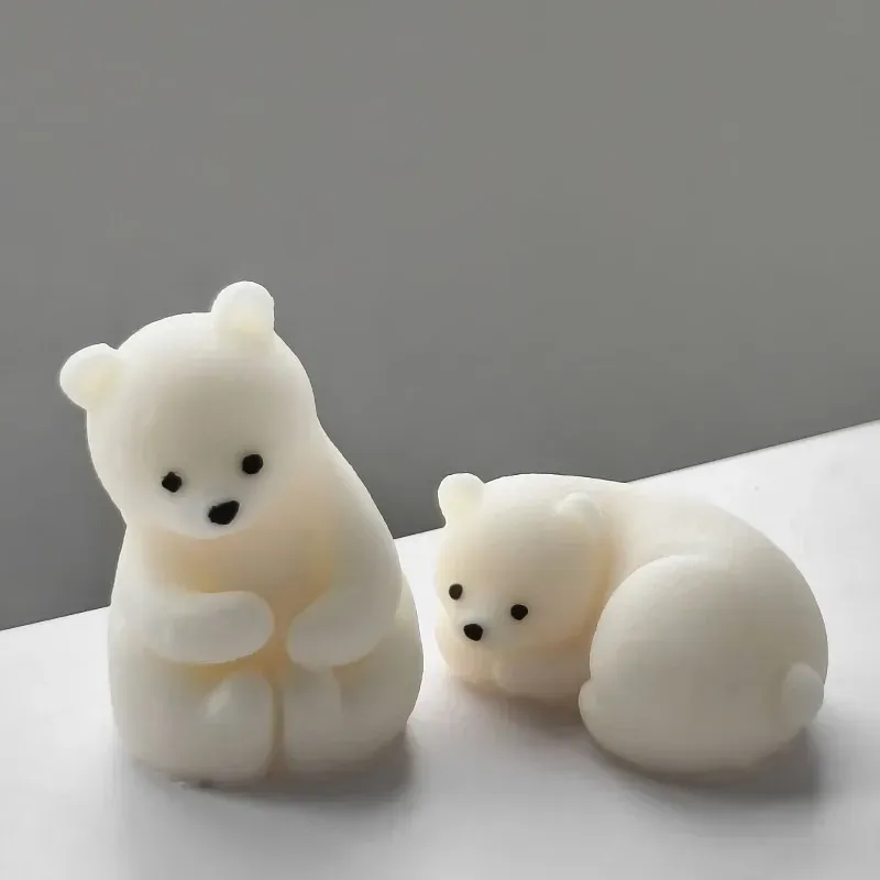 Moule silicone ours polaire 3D pour bougies et résine