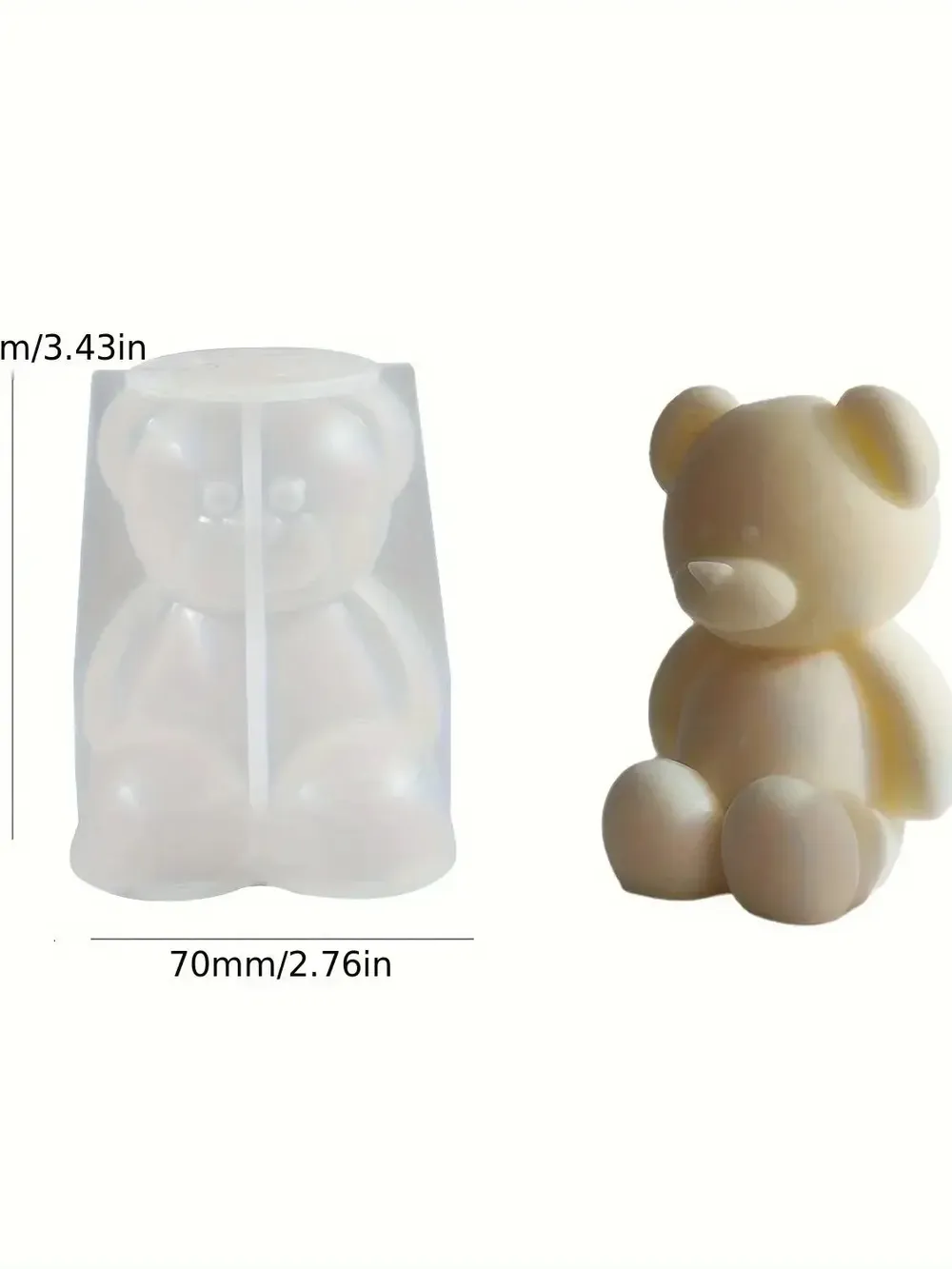 Moule silicone ours pour bougies et résine