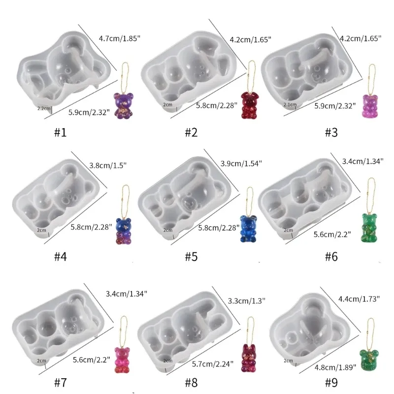 Moule silicone ours pour porte-clés et bijoux