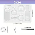 Moule silicone ouvre-bouteille résine époxy avec outils – 4