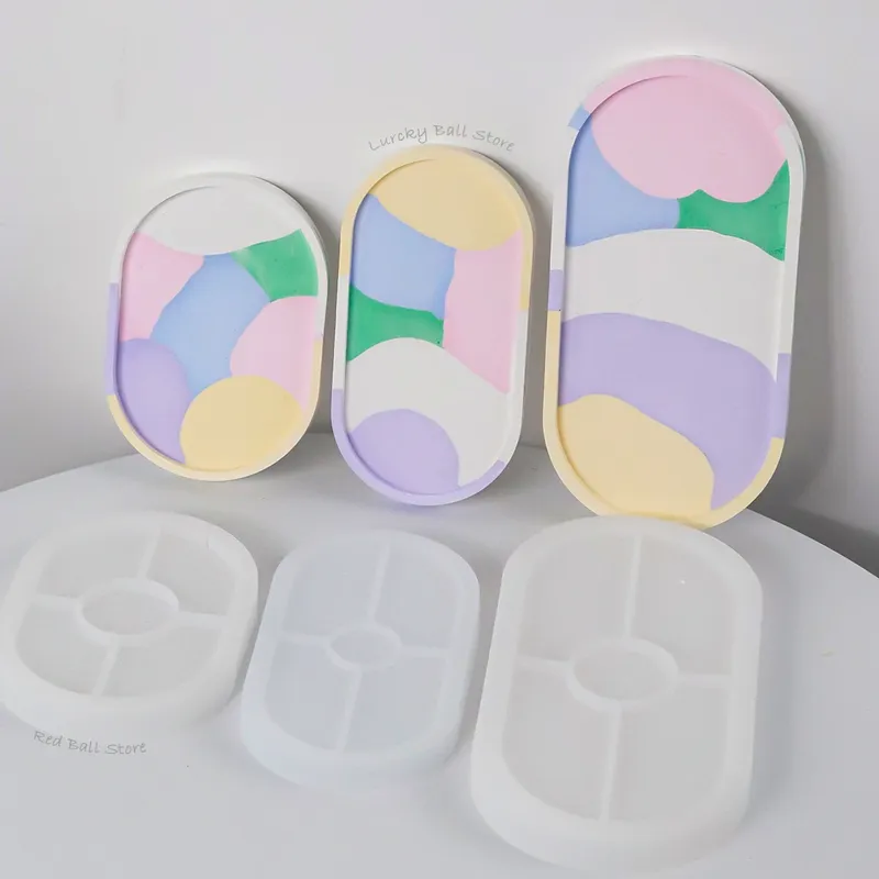 Moule silicone ovale pour dessous de verre et cendrier