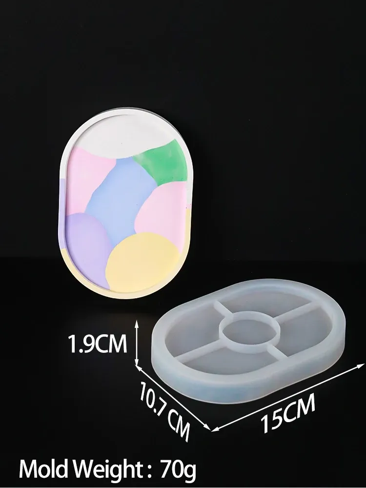 Moule silicone ovale pour dessous de verre et cendrier
