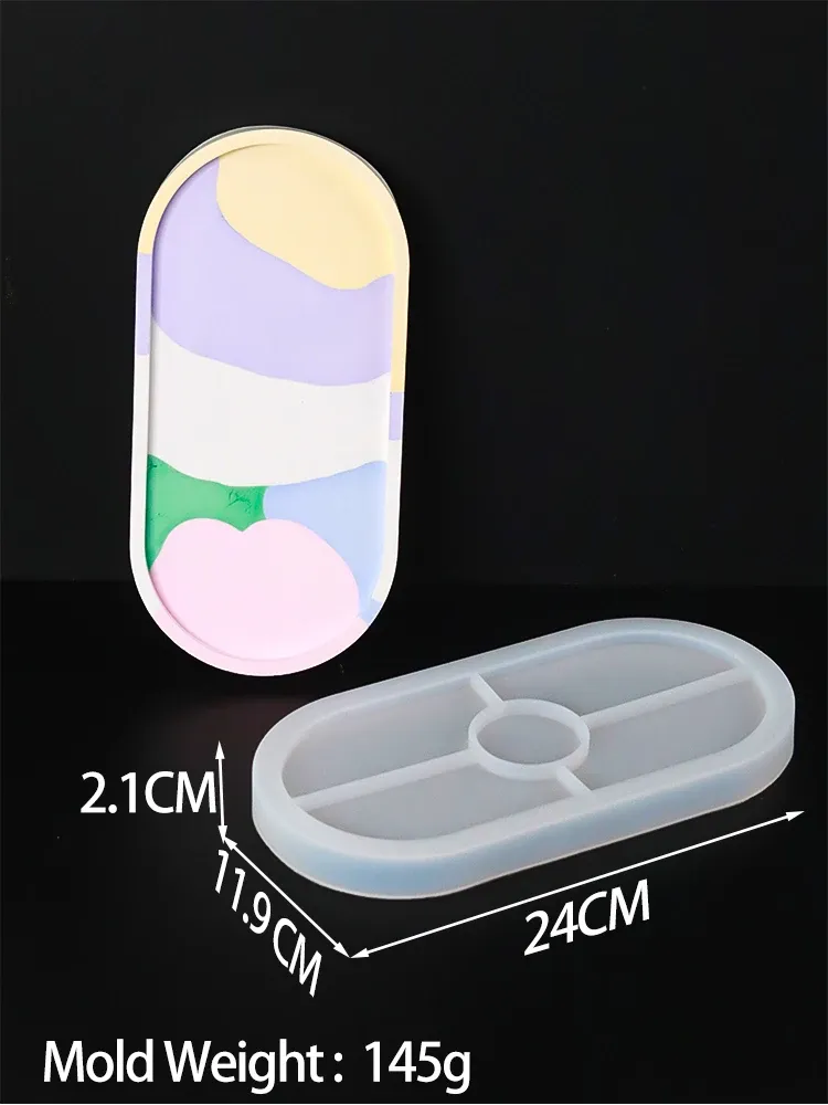 Moule silicone ovale pour dessous de verre et cendrier