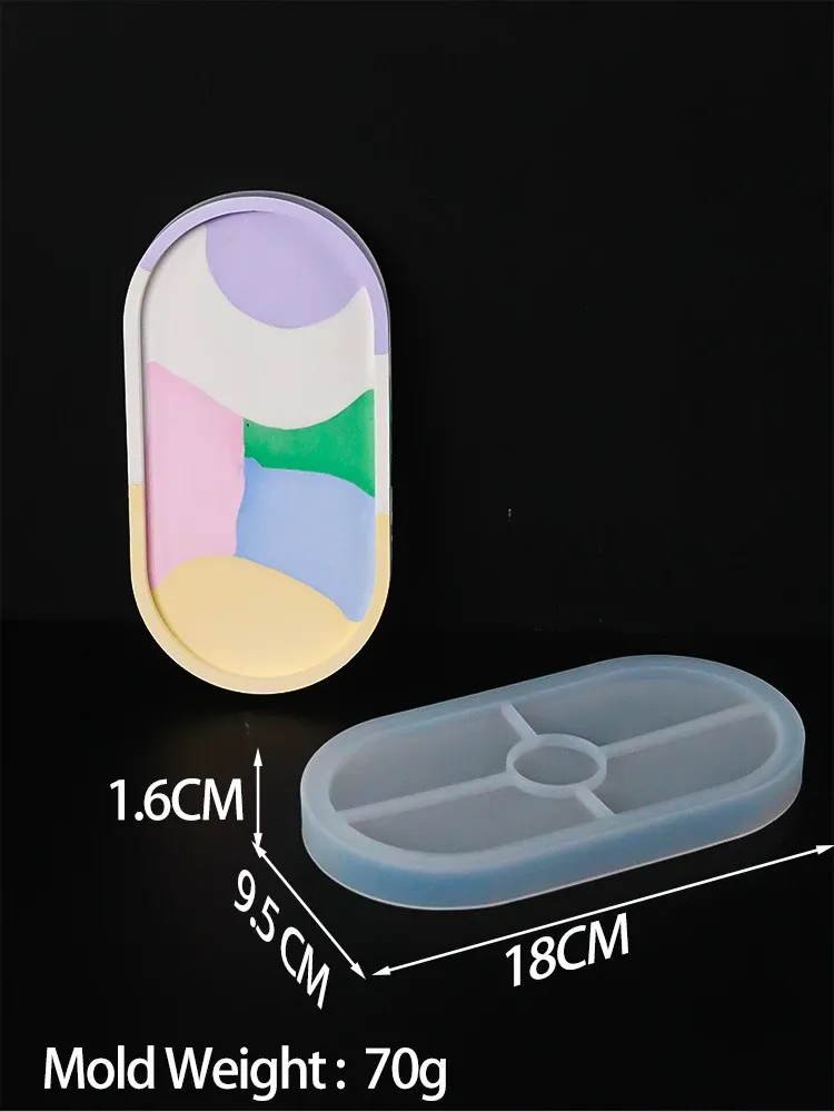 Moule silicone ovale pour dessous de verre et cendrier