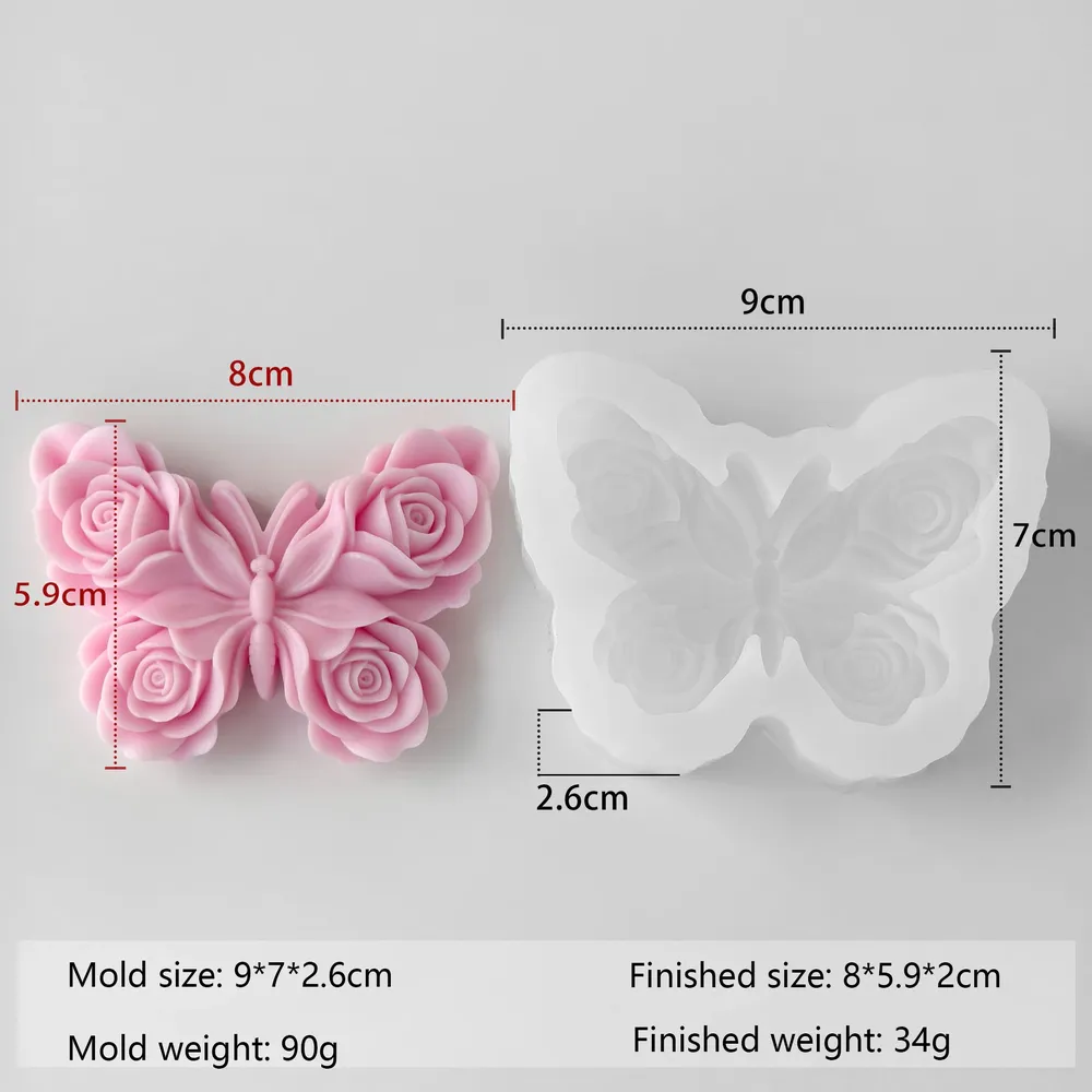 Moule silicone papillon fleur pour bougie et savon