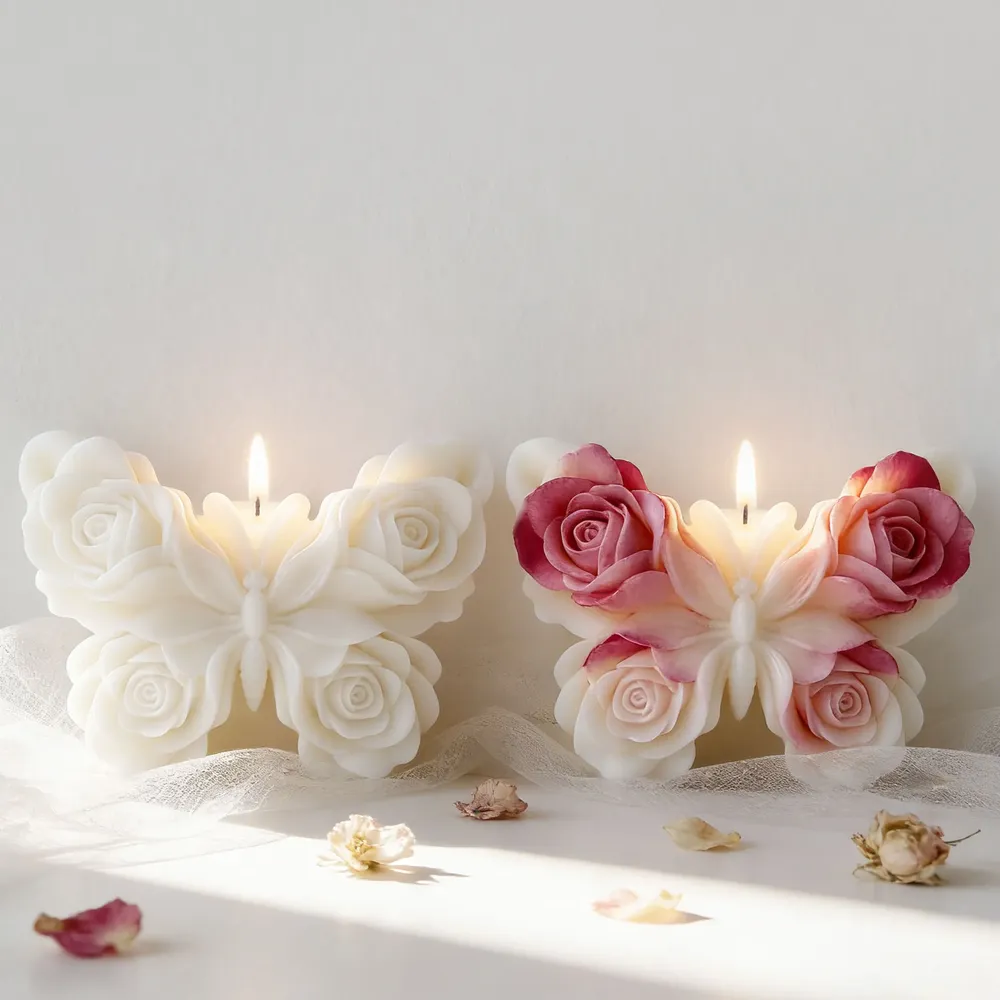 Moule silicone papillon fleur pour bougie et savon