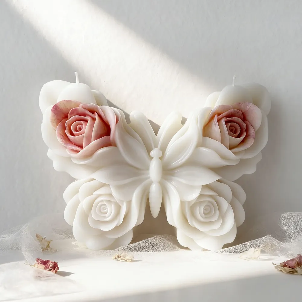 Moule silicone papillon fleur pour bougie et savon