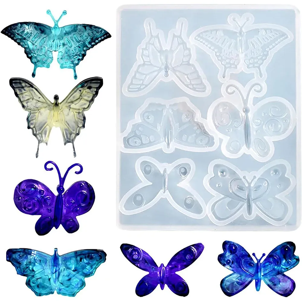 Moule silicone papillon pour porte-clés et bijoux