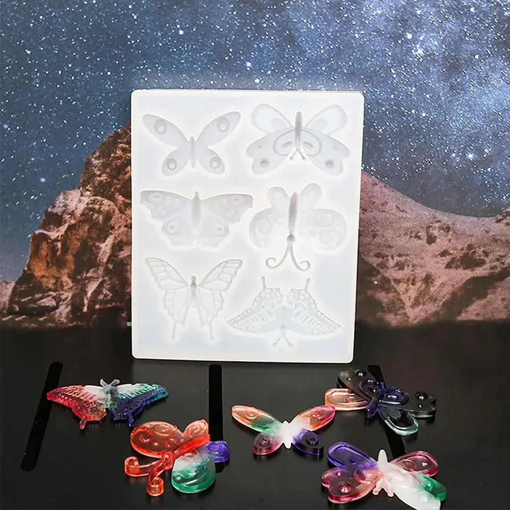 Moule silicone papillon pour porte-clés et bijoux