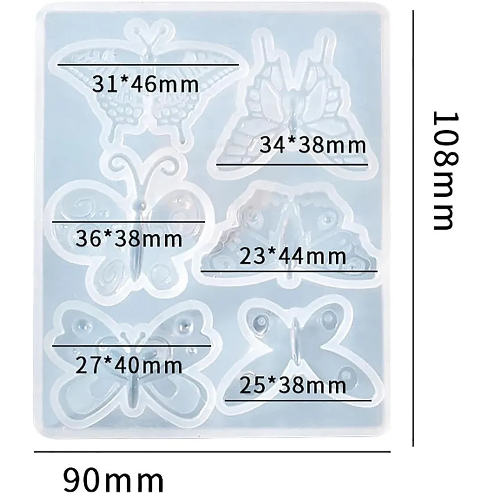 Moule silicone papillon pour porte-clés et bijoux