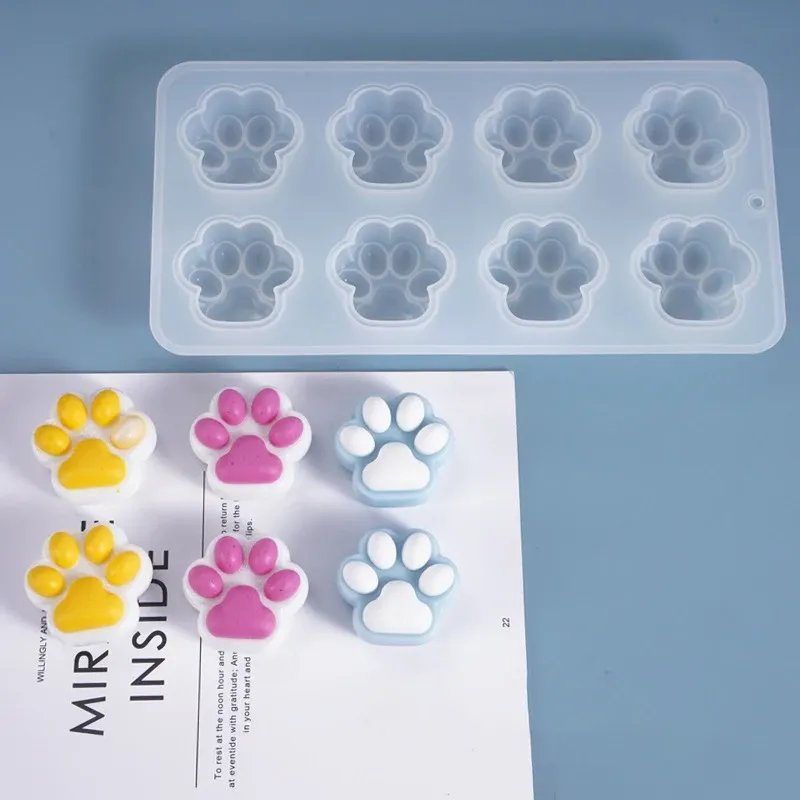 Moule silicone patte de chat pour porte-clés et bijoux