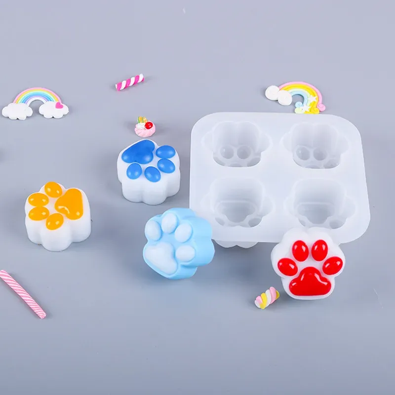 Moule silicone patte de chat pour porte-clés et bijoux