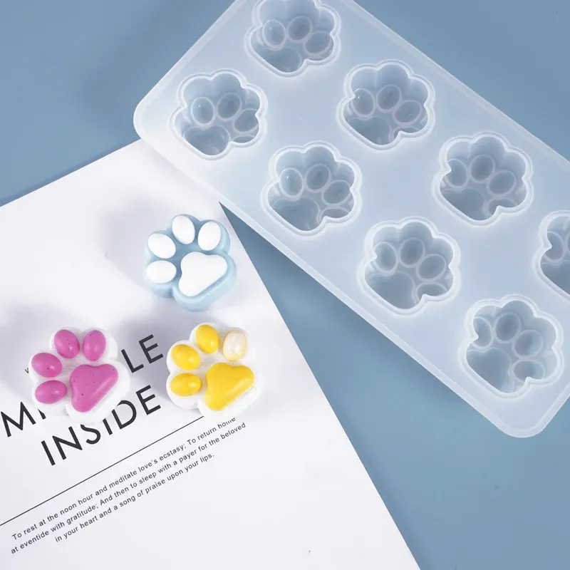 Moule silicone patte de chat pour porte-clés et bijoux
