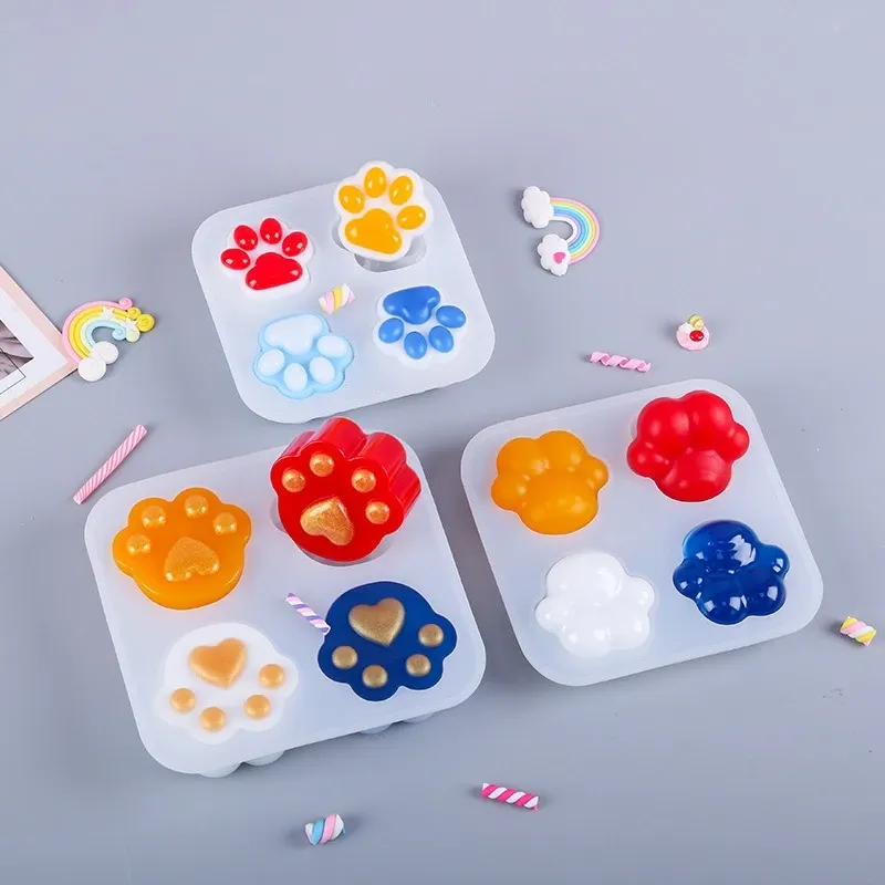 Moule silicone patte de chat pour porte-clés et bijoux