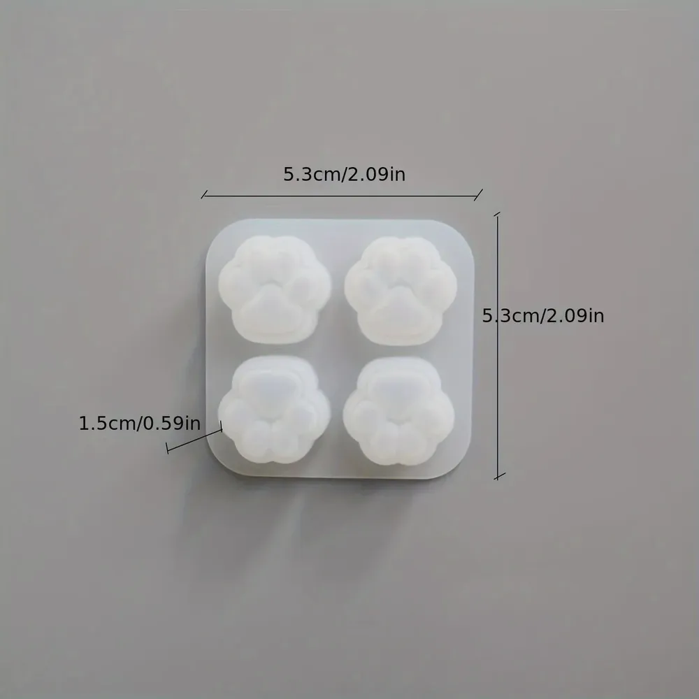 Moule silicone patte de chat pour résine et bougies