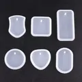Moule silicone pendentif rond et rectangle pour débutant résine – Couleur 6pcs