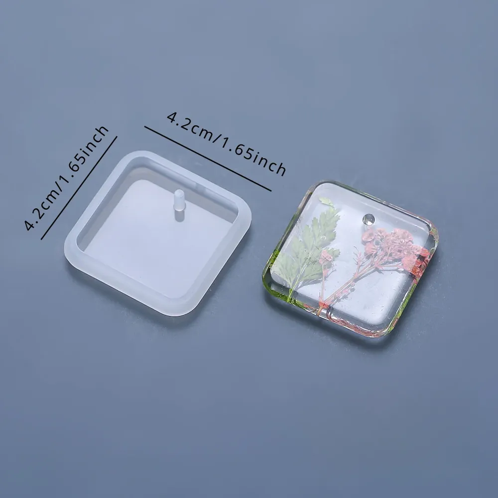 Moule silicone pendentif rond et rectangle pour débutant résine
