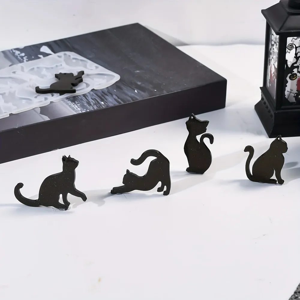 Moule silicone pendentifs chat pour bijoux