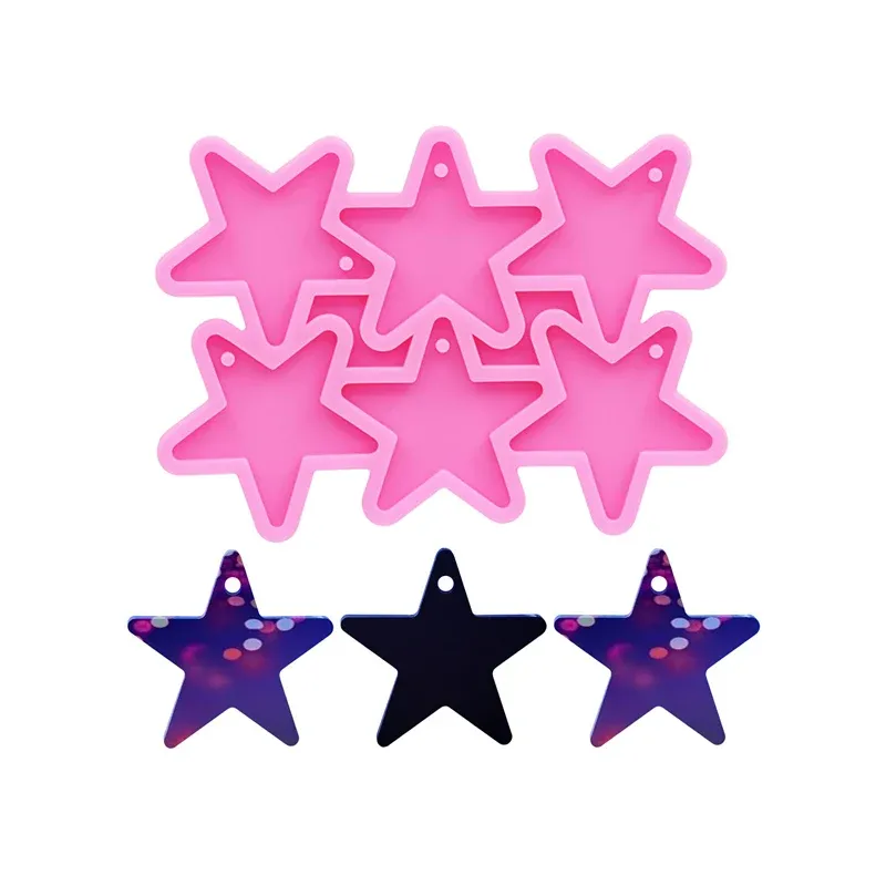 Moule silicone pentagramme pour porte-clés et bijoux