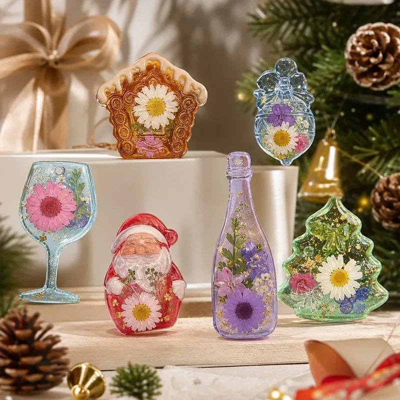 Moule silicone Père Noël sapin pendentif résine Noël