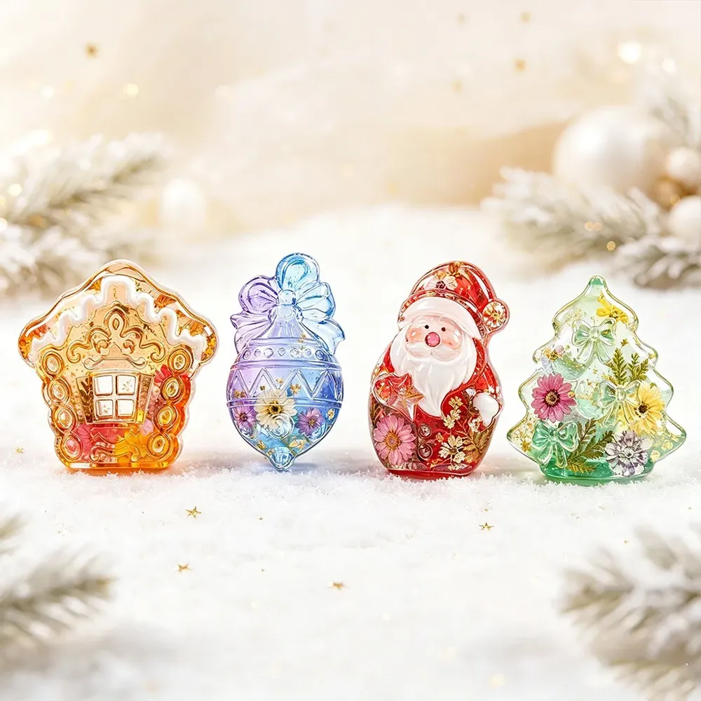 Moule silicone Père Noël sapin pendentif résine Noël