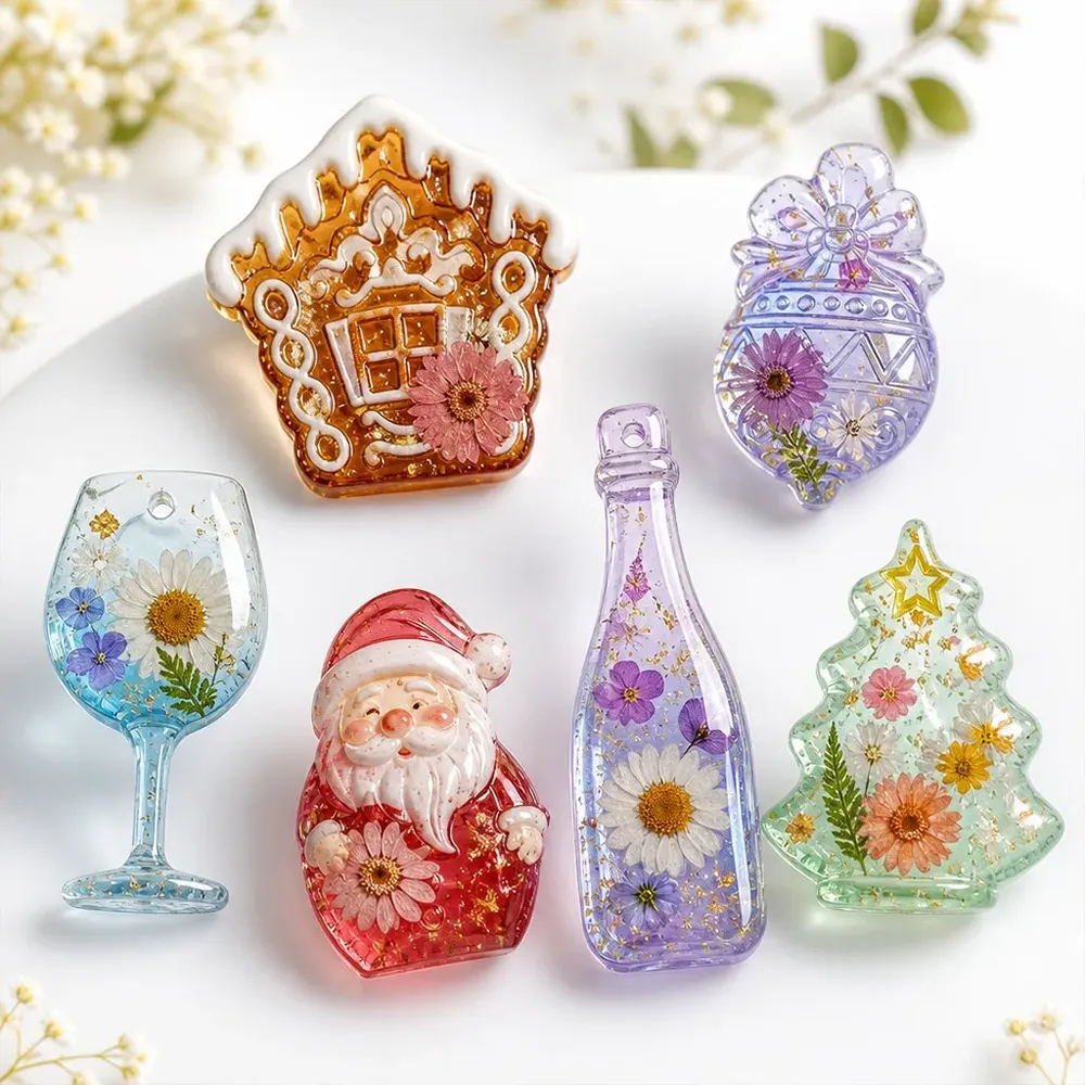 Moule silicone Père Noël sapin pendentif résine Noël