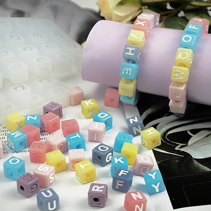 Moule silicone perles lettres alphabet