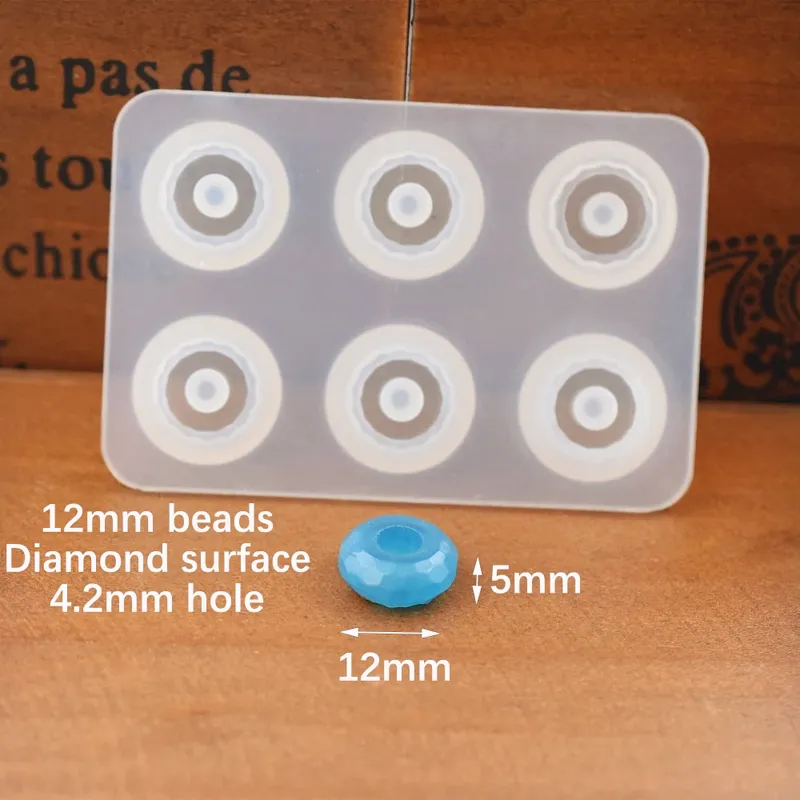Moule silicone perles plates 12 à 16 mm pour artisanat résine